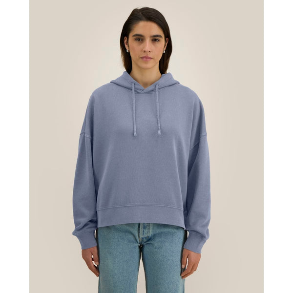 Felpa Con Cappuccio Donna Garment Dyed Stella Nora Vintage - personalizzabile con logo