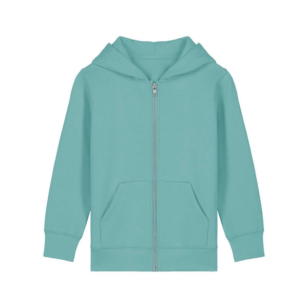 Felpa Con Cappuccio E Zip Bambino Iconic Mini Cultivator 2.0 teal monstera / 3-4/98-104cm - personalizzabile con logo