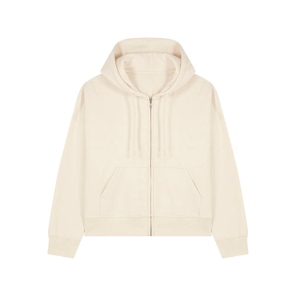Felpa Con Cappuccio E Zip Donna Iconic Stella Ida natural / XS - personalizzabile con logo