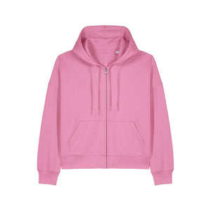 Felpa Con Cappuccio E Zip Donna Iconic Stella Ida rosa / XS - personalizzabile con logo