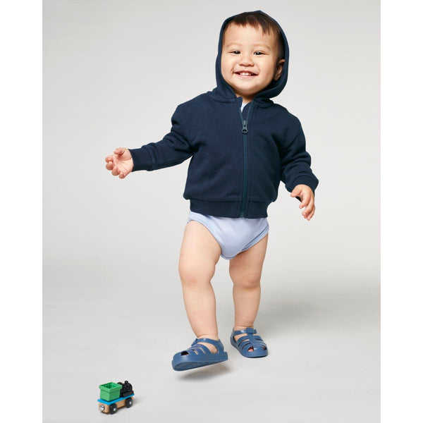 Felpa Con Cappuccio E Zip Neonato Baby Connector blu navy / 18-24 m/86-92cm - personalizzabile con logo