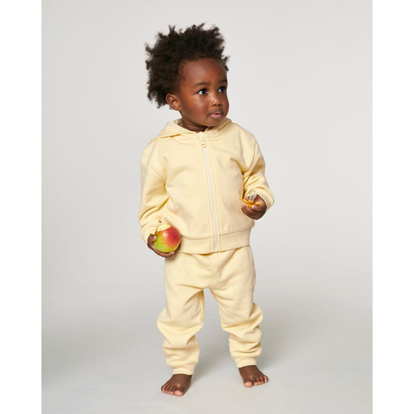 Felpa Con Cappuccio E Zip Neonato Baby Connector giallo / 6-12 m/68-80cm - personalizzabile con logo