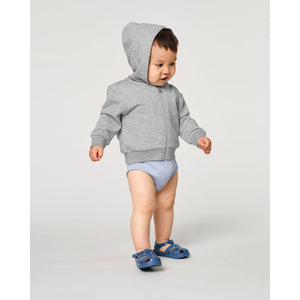 Felpa Con Cappuccio E Zip Neonato Baby Connector grigio / 24-36 m/92-98cm - personalizzabile con logo