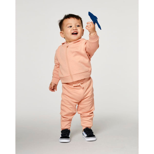 Felpa Con Cappuccio E Zip Neonato Baby Connector rosa / 6-12 m/68-80cm - personalizzabile con logo