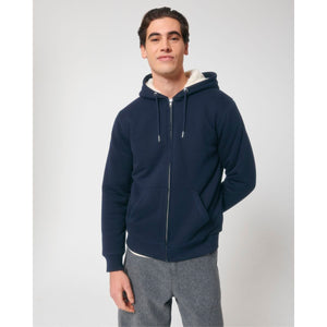 Felpa Con Cappuccio E Zip Unisex Con Fodera In Sherpa Hygger Sherpa blu navy / XXS - personalizzabile con logo