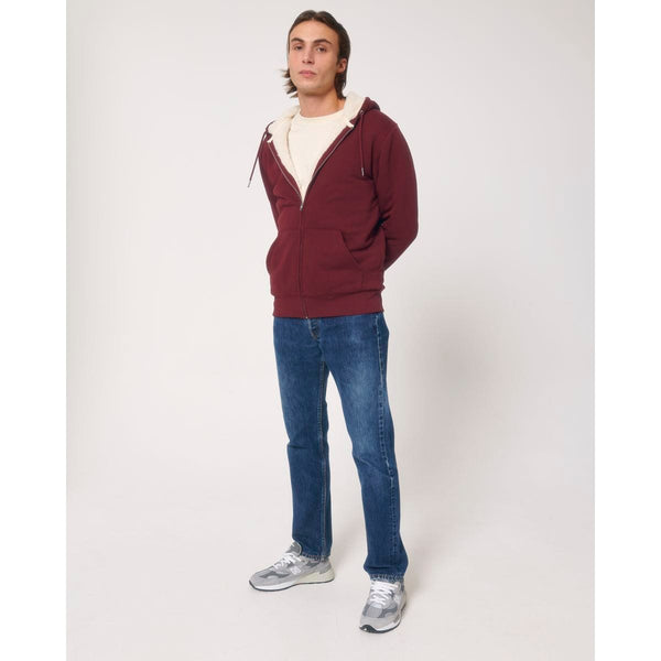 Felpa Con Cappuccio E Zip Unisex Con Fodera In Sherpa Hygger Sherpa bordeaux / XXS - personalizzabile con logo