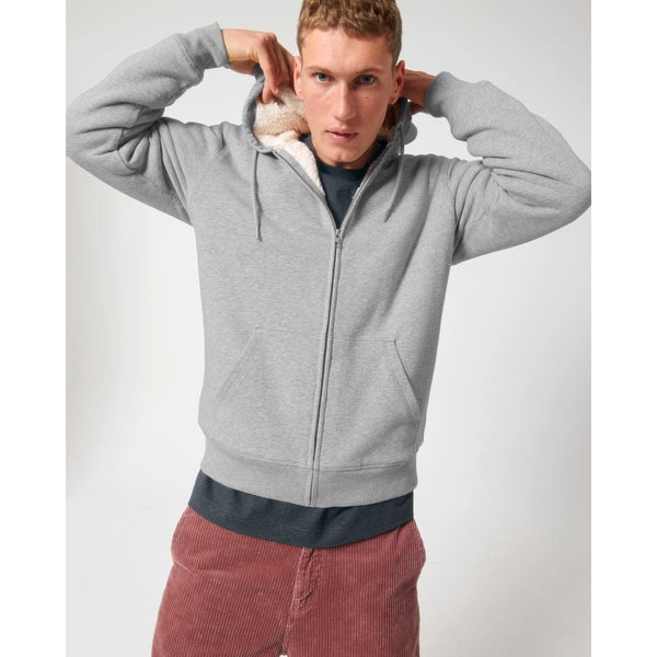 Felpa Con Cappuccio E Zip Unisex Con Fodera In Sherpa Hygger Sherpa grigio / XXS - personalizzabile con logo