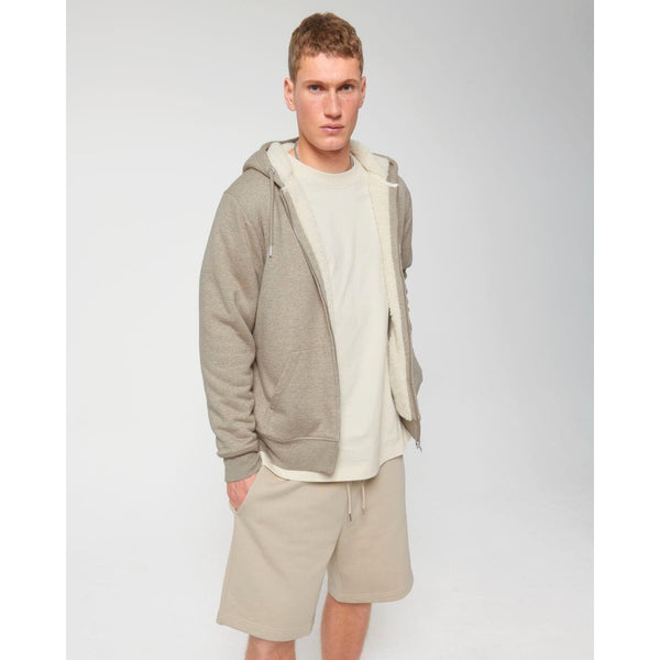 Felpa Con Cappuccio E Zip Unisex Con Fodera In Sherpa Hygger Sherpa heather sand / XXS - personalizzabile con logo
