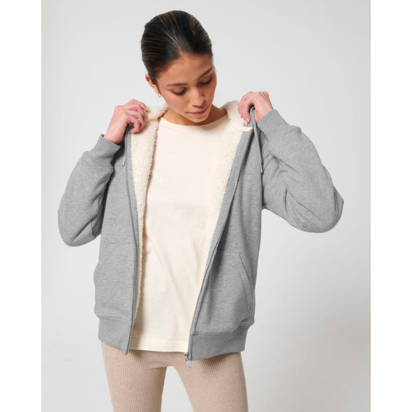 Felpa Con Cappuccio E Zip Unisex Con Fodera In Sherpa Hygger Sherpa - personalizzabile con logo