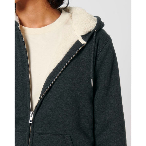 Felpa Con Cappuccio E Zip Unisex Con Fodera In Sherpa Hygger Sherpa - personalizzabile con logo