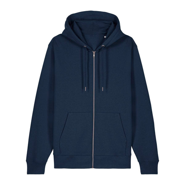 Felpa Con Cappuccio E Zip Unisex Iconic Cultivator 2.0 blu navy / XS - personalizzabile con logo