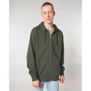 Felpa Con Cappuccio E Zip Unisex Iconic Cultivator 2.0 kaki / XS - personalizzabile con logo