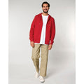 Felpa Con Cappuccio E Zip Unisex Iconic Cultivator 2.0 rosso / XS - personalizzabile con logo