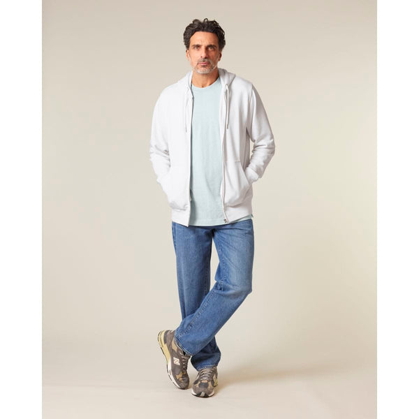 Felpa Con Cappuccio E Zip Unisex In French Terry Connector 2.0 bianco / XXS - personalizzabile con logo