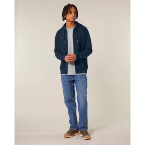 Felpa Con Cappuccio E Zip Unisex In French Terry Connector 2.0 blu navy / XXS - personalizzabile con logo