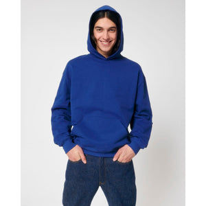 Felpa Con Cappuccio Unisex Boxy Al Tocco Secco Cooper Dry blu / XS - personalizzabile con logo