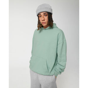 Felpa Con Cappuccio Unisex Boxy Al Tocco Secco Cooper Dry verde / XS - personalizzabile con logo