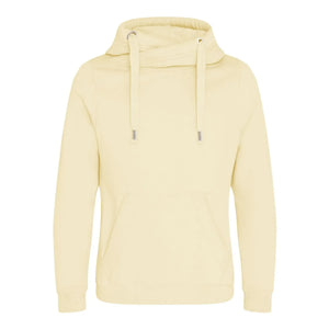 Felpa Cross Neck Hoodie beige / S - personalizzabile con logo
