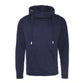 Felpa Cross Neck Hoodie blu / S - personalizzabile con logo