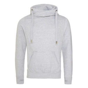 Felpa Cross Neck Hoodie grigio / S - personalizzabile con logo