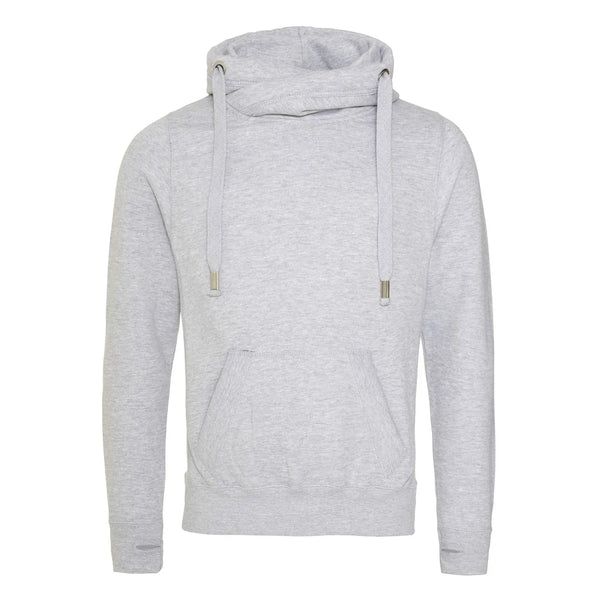 Felpa Cross Neck Hoodie grigio / S - personalizzabile con logo