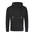 Felpa Cross Neck Hoodie nero / S - personalizzabile con logo