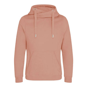 Felpa Cross Neck Hoodie rosa / S - personalizzabile con logo