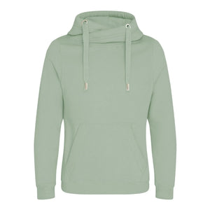 Felpa Cross Neck Hoodie verde / S - personalizzabile con logo