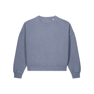 Felpa Donna Girocollo Garment Dyed Stella Alma Vintage g. dyed blue grey / XS - personalizzabile con logo