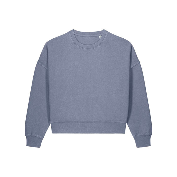 Felpa Donna Girocollo Garment Dyed Stella Alma Vintage g. dyed blue grey / XS - personalizzabile con logo