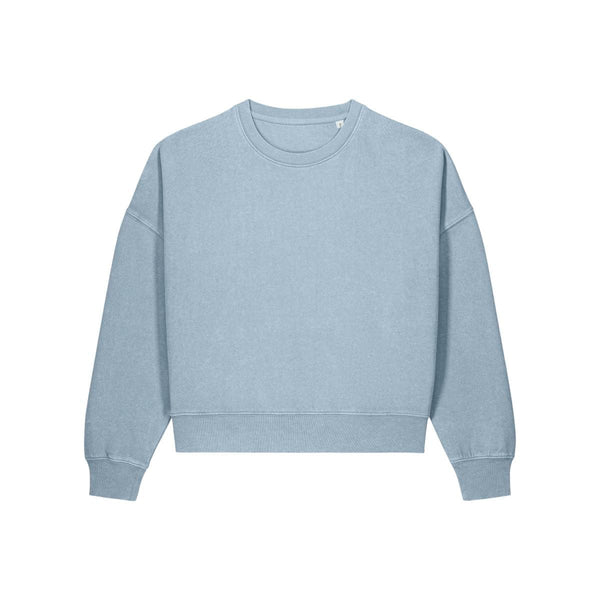 Felpa Donna Girocollo Garment Dyed Stella Alma Vintage grigio / XS - personalizzabile con logo