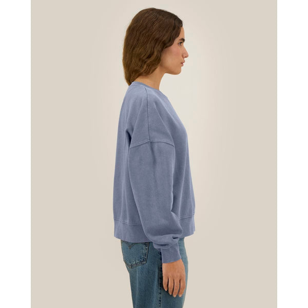 Felpa Donna Girocollo Garment Dyed Stella Alma Vintage - personalizzabile con logo