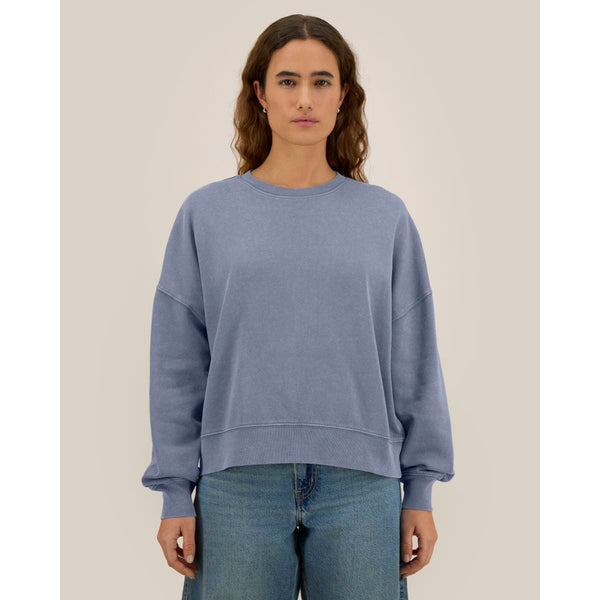 Felpa Donna Girocollo Garment Dyed Stella Alma Vintage - personalizzabile con logo