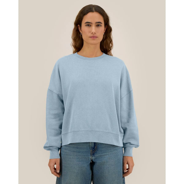 Felpa Donna Girocollo Garment Dyed Stella Alma Vintage - personalizzabile con logo