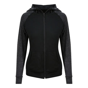Felpa Girlie Cool Contrast Zoodie nero / XS - personalizzabile con logo