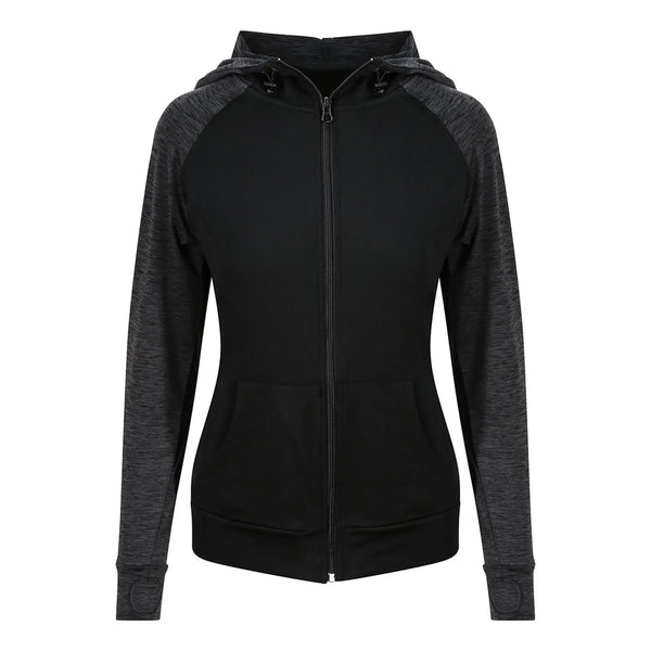Felpa Girlie Cool Contrast Zoodie nero / XS - personalizzabile con logo