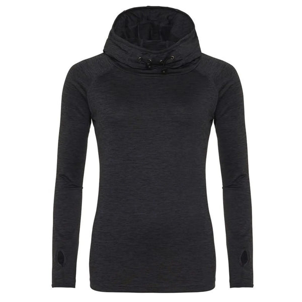 Felpa Girlie Cool Cowl Neck Top jet black / XS - personalizzabile con logo