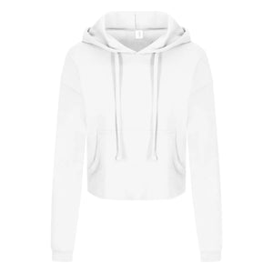 Felpa Girlie Cropped Hoodie bianco / XS - personalizzabile con logo
