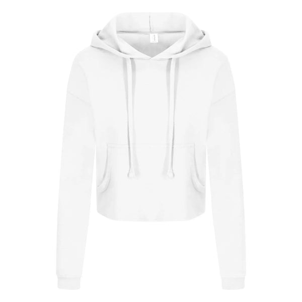 Felpa Girlie Cropped Hoodie bianco / XS - personalizzabile con logo