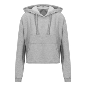 Felpa Girlie Cropped Hoodie grigio / XS - personalizzabile con logo
