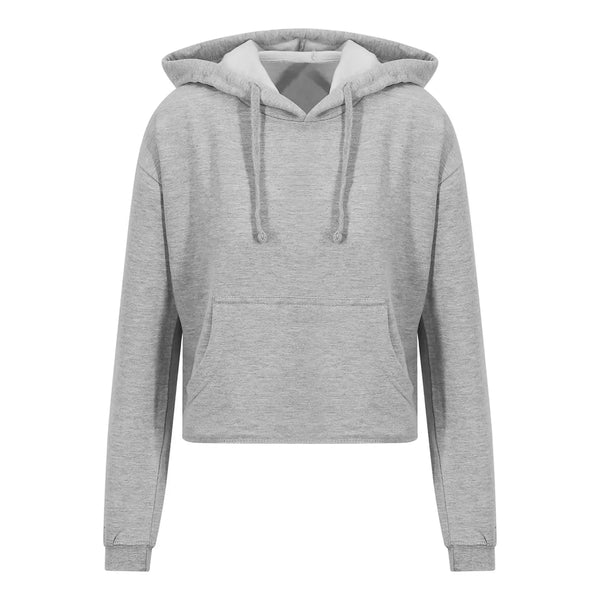 Felpa Girlie Cropped Hoodie grigio / XS - personalizzabile con logo