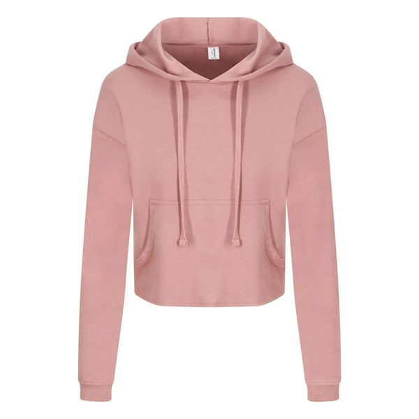 Felpa Girlie Cropped Hoodie rosa / XS - personalizzabile con logo