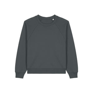 Felpa Girocollo Donna Con Maniche Raglan Stella Clara grigio scuro / XS - personalizzabile con logo
