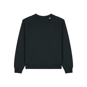 Felpa Girocollo Donna Con Maniche Raglan Stella Clara nero / XS - personalizzabile con logo
