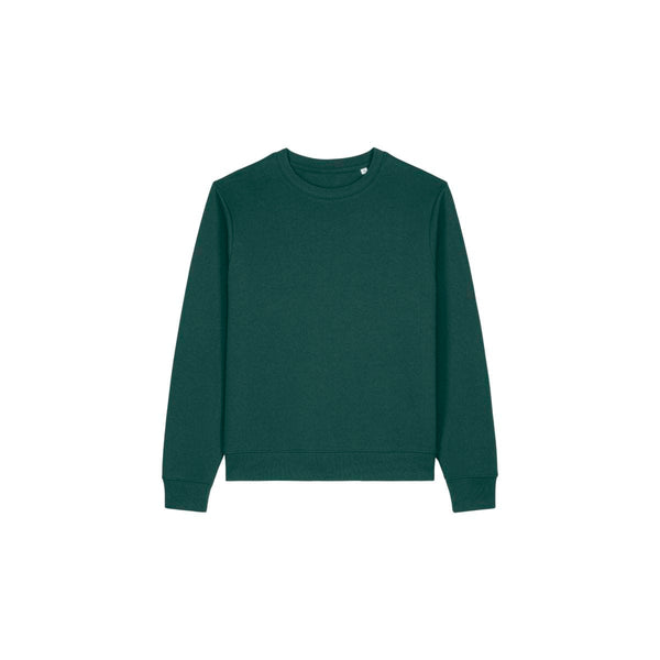 Felpa Girocollo Donna In Cotone Riciclato Stella Thinker verde / XS - personalizzabile con logo