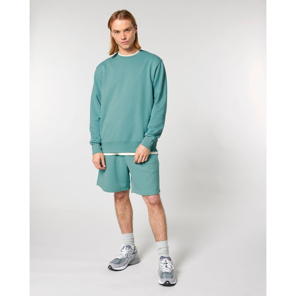 Felpa Girocollo Unisex In French Terry Matcher teal monstera / XXS - personalizzabile con logo