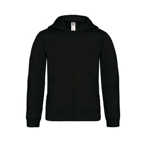 Felpa Hooded Full Zip Bimbo nero / 3-4 - personalizzabile con logo