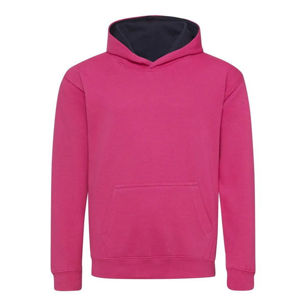 Felpa Kids Varsity Hoodie hot pink/french navy / XS - personalizzabile con logo