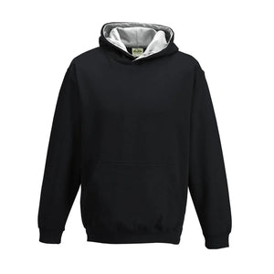 Felpa Kids Varsity Hoodie jet black/heather grey / XS - personalizzabile con logo
