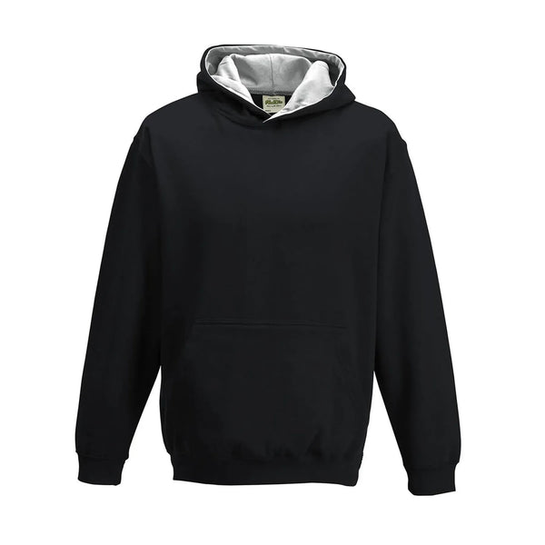 Felpa Kids Varsity Hoodie jet black/heather grey / XS - personalizzabile con logo